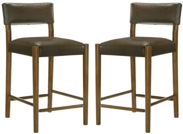 Armen Living Bennet 6-Piece Brown/Walnut Counter Stool Set-4
