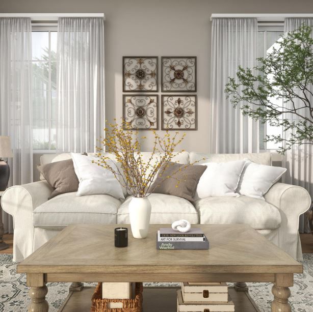 Deco Marche 4-Piece Brown Wall Decor with Gold Accents Set-4