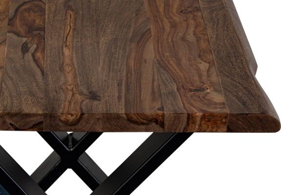 Porter International Designs Manzanita Harvest End Table with Black Metal Base-3