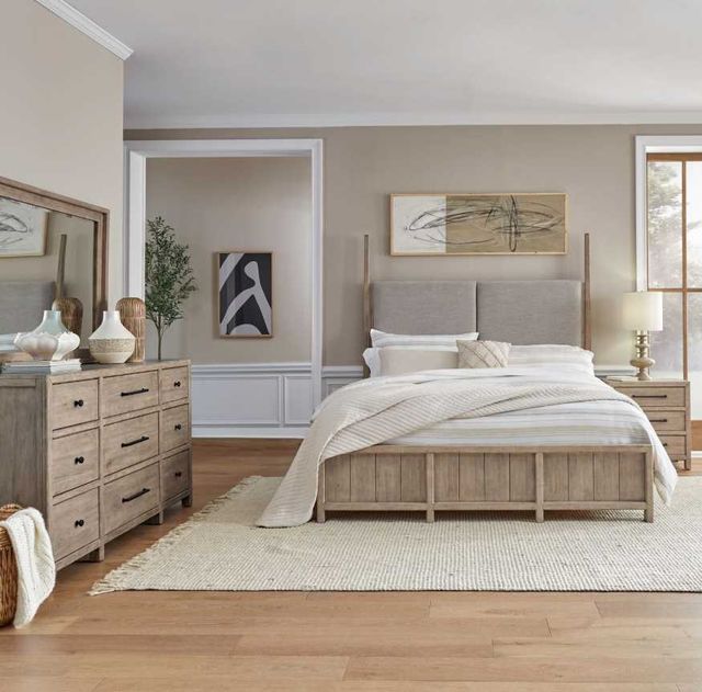 Liberty Furniture Proximity Place 4-Piece Barley Buff California King Poster Bedroom Set-1