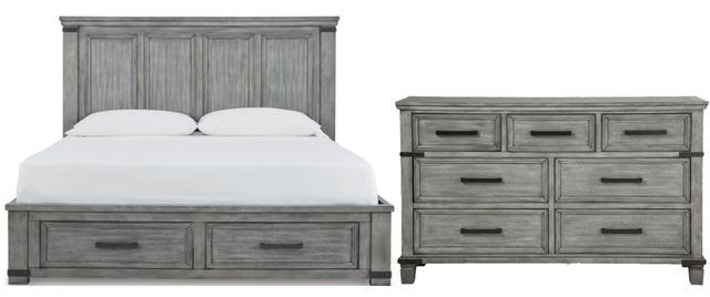 Signature Design by Ashley® Russelyn 2-Piece Gray California King Storage Bed Set-0