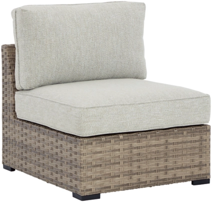 Signature Design by Ashley® Calworth 2-Piece Beige Outdoor Armless Chair Set-2