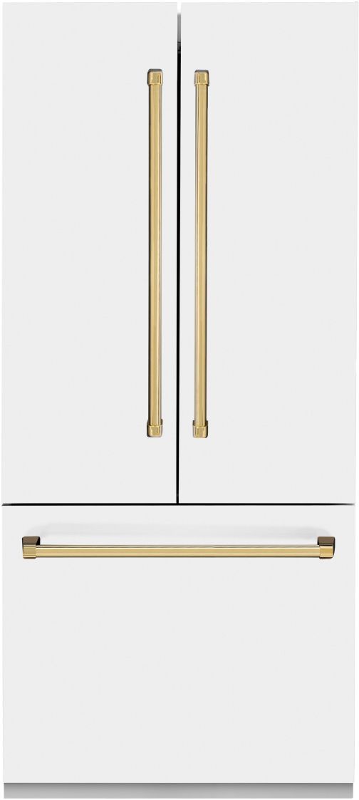 ZLINE Autograph Edition 36" 19.6 Cu. Ft. White Matte Built-In French Door Refrigerator-0