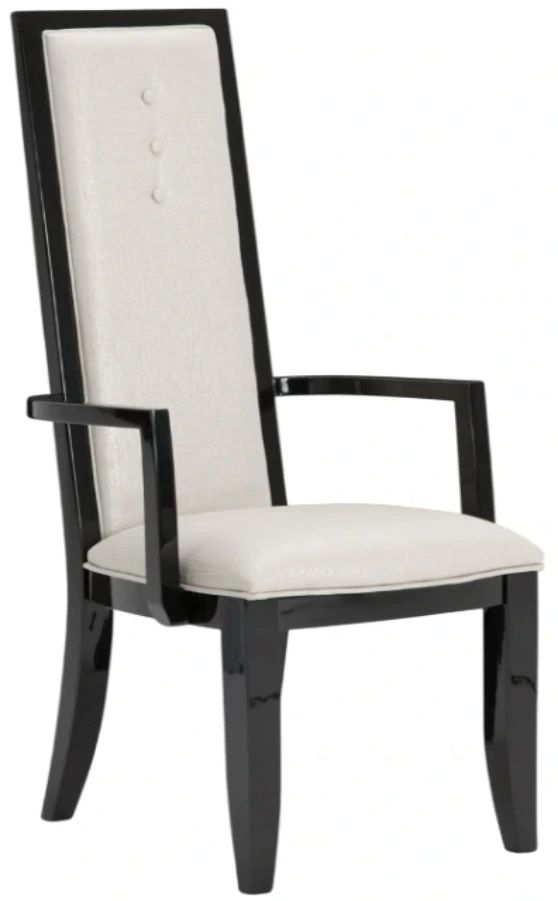 Michael Amini® Sky Tower Beige/Black Ice Arm Chair-0