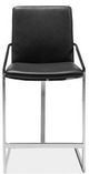 Mazin Furniture Jasmine Chrome/Black Counter Arm Dining Chair-0