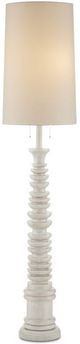 Currey & Company Malayan Phyllis Morris Off-White/Whitewash Floor Lamp-0