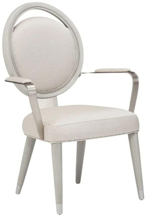 Michael Amini® Eclipse Ivory Jacquard/Moonlight Arm Chair-0