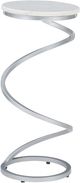 Powell® Gigi White Spiral Drink Table with Silver Base-0