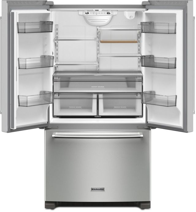 KitchenAid® 36 in. 20.0 Cu. Ft. PrintShield™ Stainless Steel Counter Depth French Door Refrigerator-1