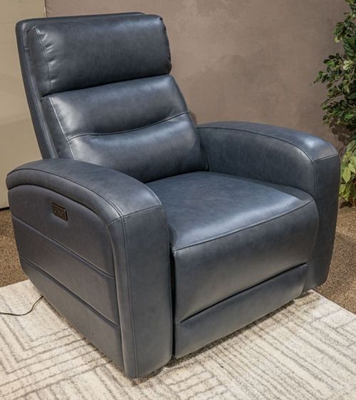 Signature Design by Ashley® Gruaro Indigo Leather Power Swivel Rocker Recliner-1