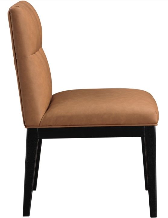 Meridian Furniture Adrian Cognac/Black Leather Upholstered Dining Side Chair-2