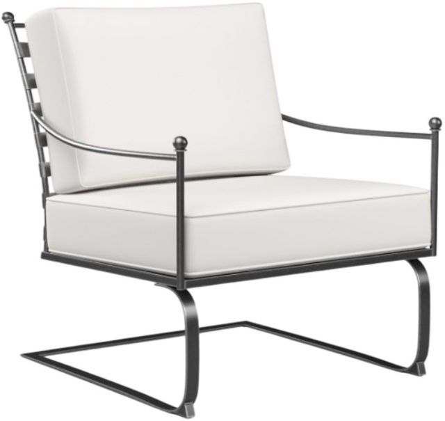 Sunset West Provence Canvas White/Century Pewter Iron Outdoor Club Rocker Chair-0
