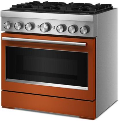 KitchenAid® 36" Scorched Orange 6 Burner Pro Style Dual Fuel Range with No Preheat Air Fry Mode-3