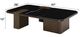 ACME Furniture Dana Natural Marble Top Coffee Table with Dark Walnut Base-2