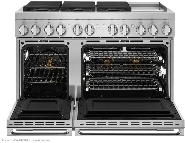 Jenn-Air® NOIR™ 48" Floating Glass Black Pro Style Dual Fuel Natural Gas Range-1