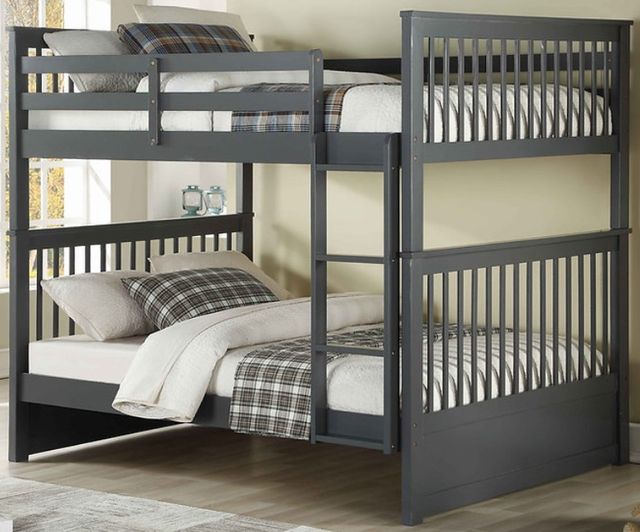 IFDC Gray Youth Double/Double Bunk Storage Bed-0