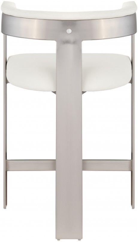 Meridian Furniture Romeo Brushed Cream Vegan Leather Counter Stool-1