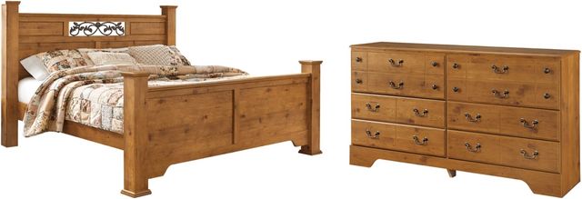 Signature Design by Ashley® Bittersweet 2-Piece Light Brown King Poster Bed Set-0