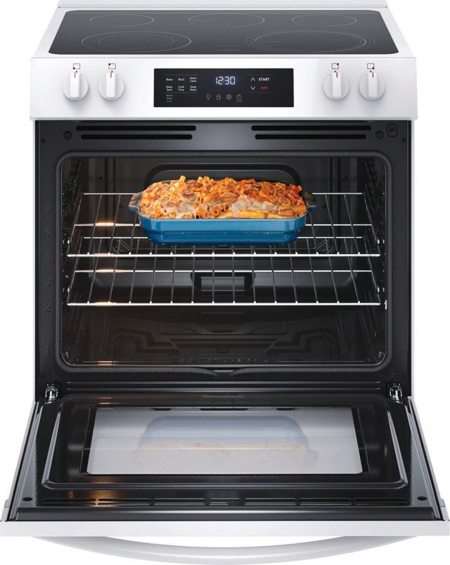 Frigidaire® 30" White Slide-In Electric Range with Steam Clean-2