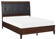 Mazin Furniture Cotterill Dark Cherry/Black Queen Bed-1