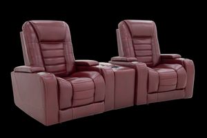 iPowr Red Leather 3pc Triple Power Zero Gravity, Lay-Flat Home Theater Set