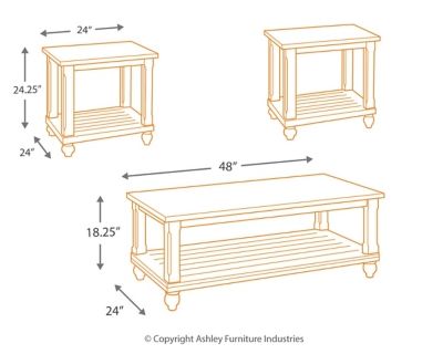 Signature Design by Ashley® Mallacar 3-Piece Black Occasional Table Set-2