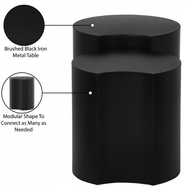 Meridian Furniture Dimple 2-Piece Matte Black Nesting End Table Set-2