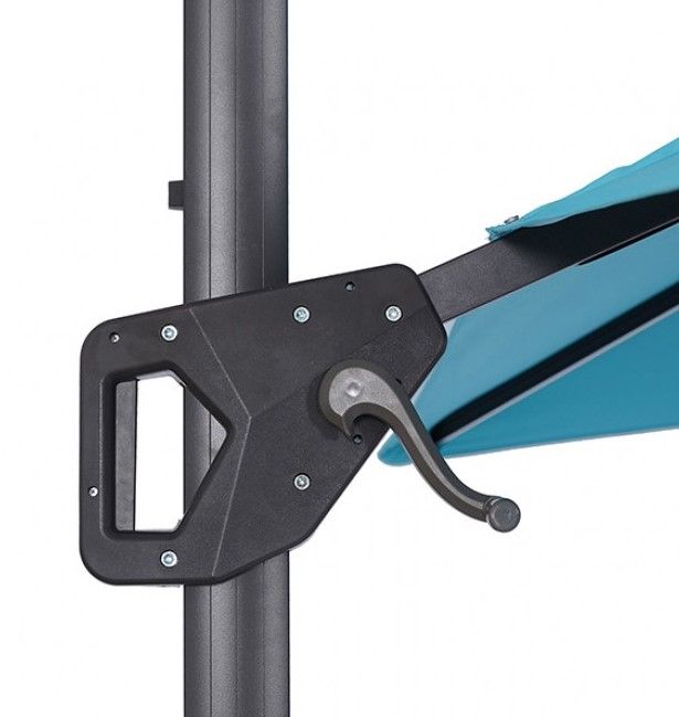 Furniture of America® Aurora Teal Aluminum/Polyester Outdoor Patio Umbrella with Base and LED-4