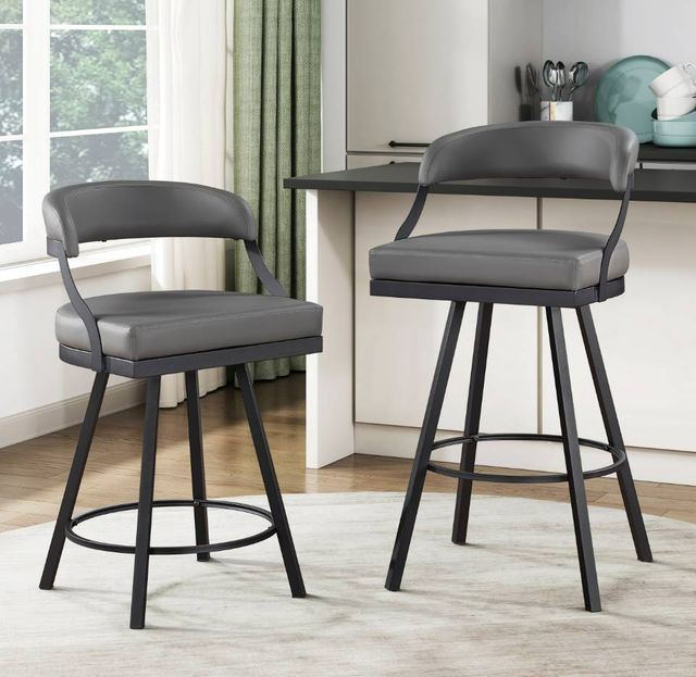 Homelegance® Crowley Gray Pub Swivel Chair-1