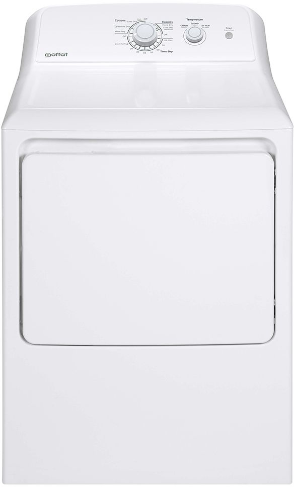 Moffat 6.2 Cu. Ft. White Front Load Electric Dryer-0