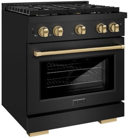 ZLINE Autograph Edition 30" Black Stainless Steel Pro Style Gas Range-3