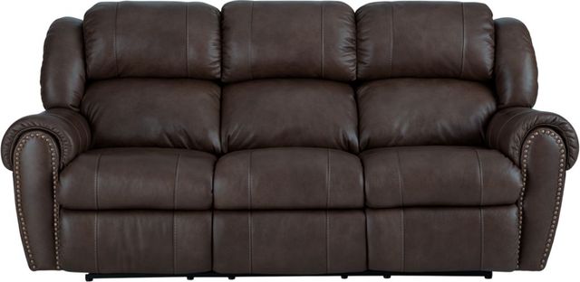 HomeStretch Laredo Dark Brown Leather Manual Reclining Sofa-1