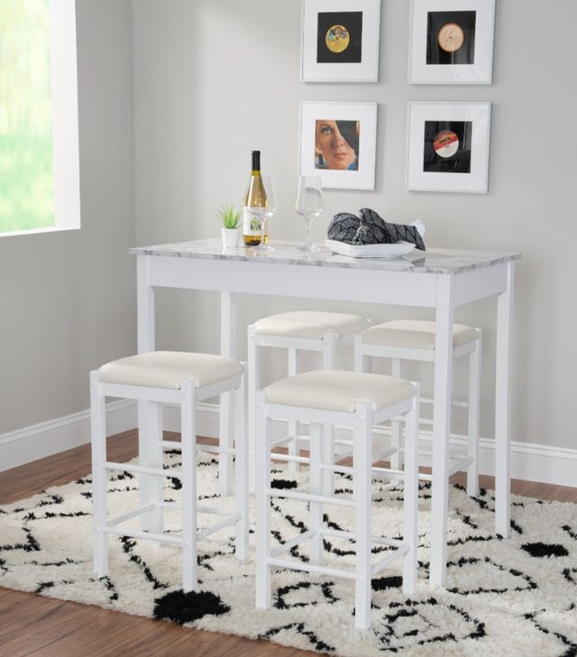 Linon Lancer 5-Piece White Tavern Set-1