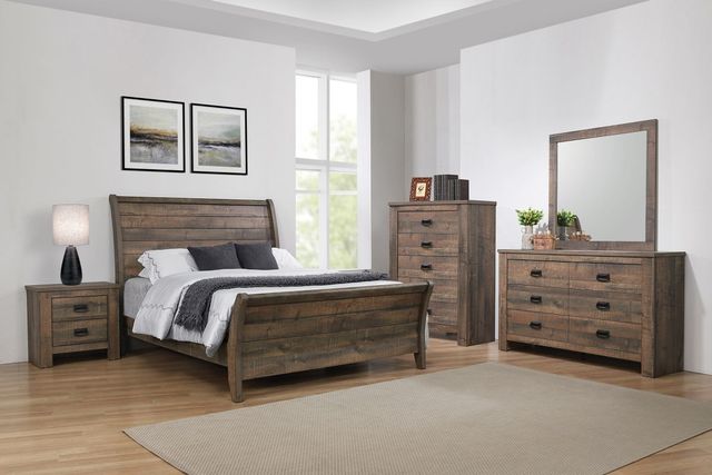 Coaster® Frederick 4-Piece Weathered Oak Queen Bedroom Set-0