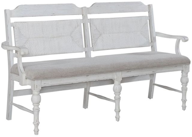 Liberty Furniture River Place Gray/Riverstone White Panel Back Bench-0