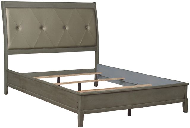 Homelegance® Cotterill Gray Queen Upholstered Panel Bed-3