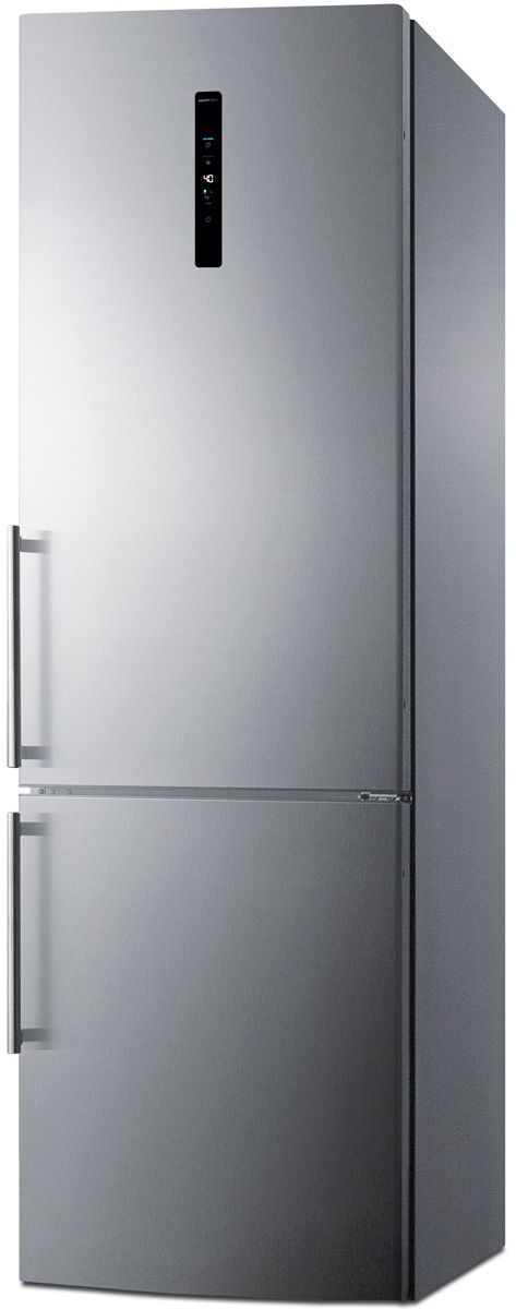 Summit® 10.6 Cu. Ft. Stainless Steel Counter Depth Bottom Freezer Refrigerator -1