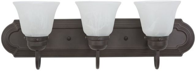 YHD Alabaster/Dark Brown 3-Light Incandescent Bathroom Vanity Lighting-3
