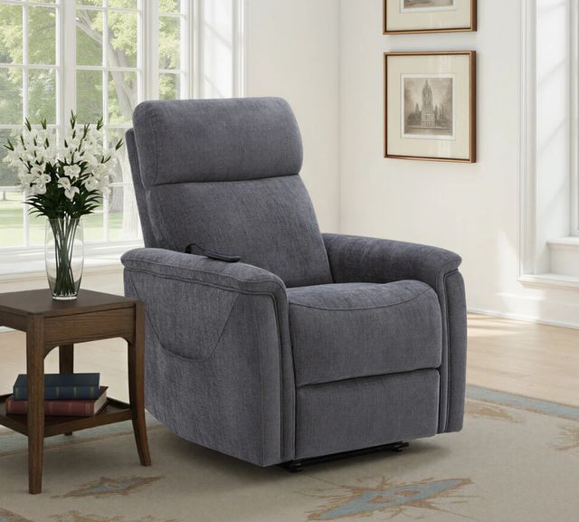 Flexsteel® Luma Shadow Fabric Power Lift Recliner with Power Headrest, and Lumbar-2