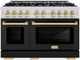 ZLINE Select Autograph Edition 48" Stainless Steel Convection Pro Style Gas Range with Black Matte Doors and Polished Gold Accents-0