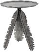A & B Home 15"  Round Antique Silver Leaf Design Side Table-0