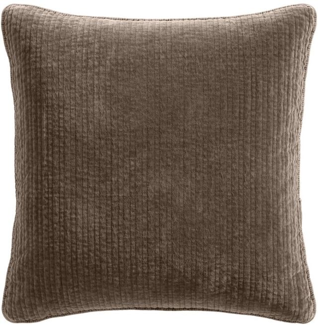 HiEnd Accents Stonewashed Cocoa Cotton Quilted Velvet Euro Sham-0