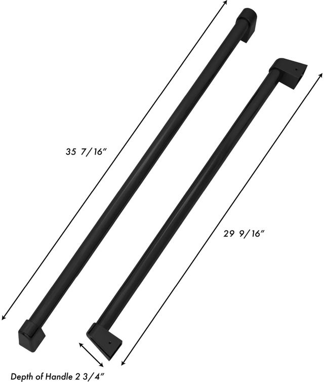ZLINE Autograph Edition 36" Matte Black Refrigerator Handles-1