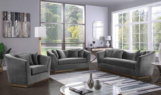 Meridian Furniture Arabella Grey Velvet Chair-3