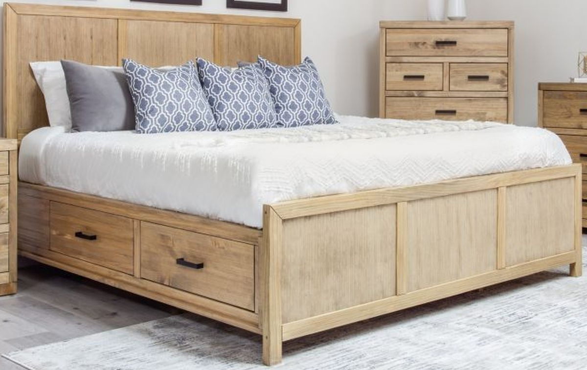 mako Mako Wood Furniture Delta Queen Bed with Storage M-8000-ST-UP-Q