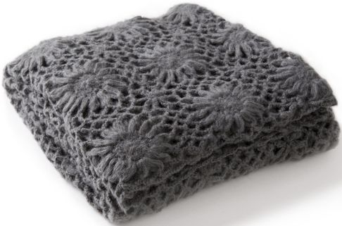 Surya Teresa Charcoal 50"x60" Throw Blanket-1