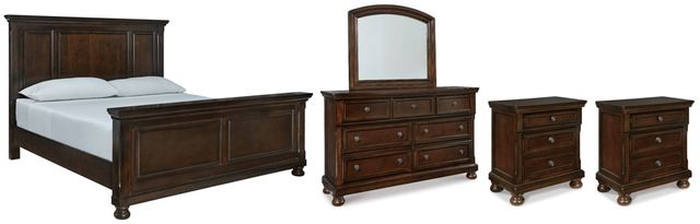 Millennium® by Ashley Porter 5-Piece Rustic Brown California King Panel Bed Set