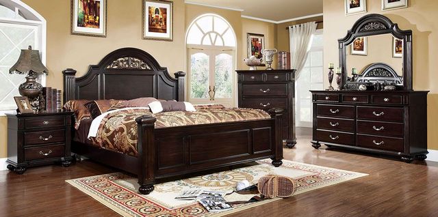 Furniture of America® Syracuse 5-Piece Dark Walnut Queen Bedroom Set-0