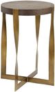 Uttermost® Drew Dark Chocolate End Table with Brass Base-0