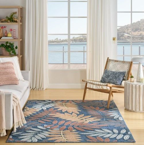 Nourison Home™ Aloha Blue Rose 5'x8' Area Rug-1